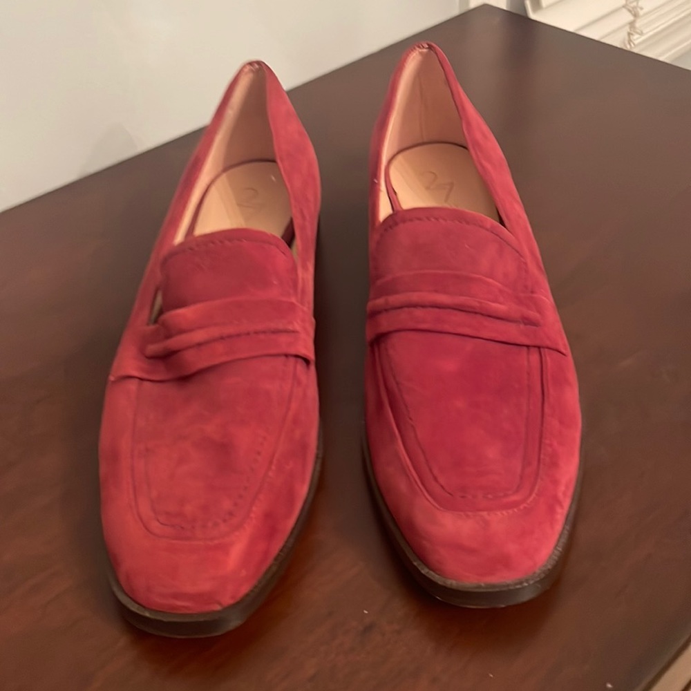 27 edit maroon, suede mules size 11 excellent condition